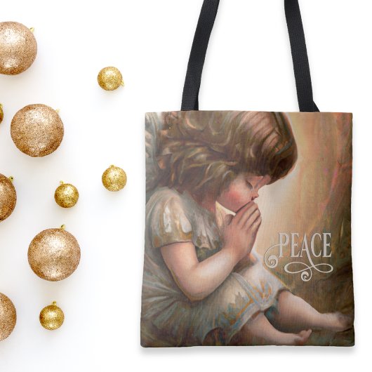 Tote Bag Prier Petite fille Angel Radiant Halo Lumière