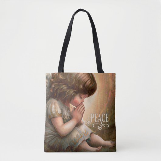 Tote Bag Prier Petite fille Angel Radiant Halo Lumière (Devant)