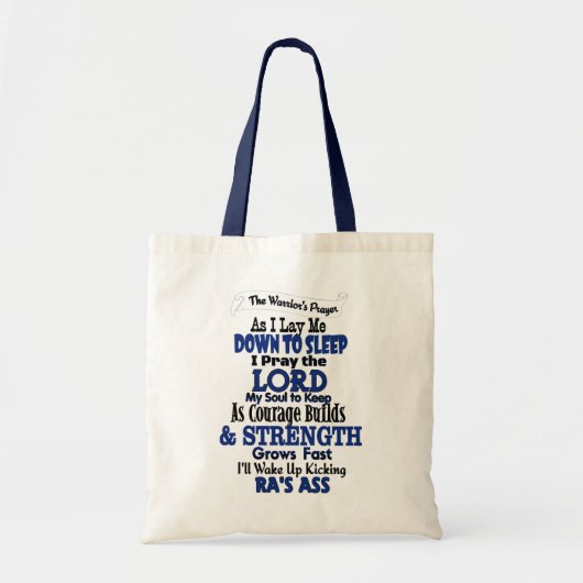 Tote Bag Prière de guerrier...RA (Devant)