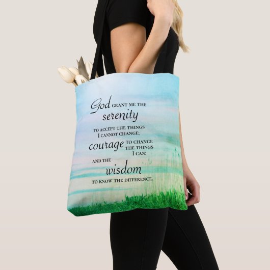 Tote Bag Prière de sérénité, (De près)
