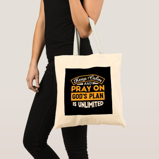 Tote Bag Priez et faites confiance au plan illimité de Dieu (Devant (produit))