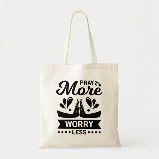 Tote Bag Priez Plus de souci Moins (Devant)