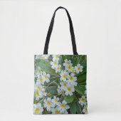 Tote Bag Primevères blanches Floral (Devant)