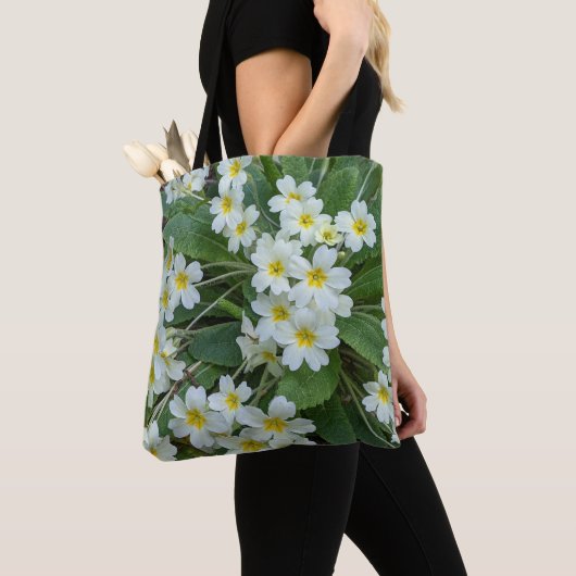 Tote Bag Primevères blanches Floral (De près)