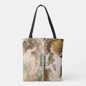 Tote Bag Primroses et plumes, Mucha (Dos)