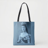 Tote Bag Princesse Alexandra du Danemark en imprimé bleu (Devant)