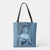 Tote Bag Princesse Alexandra du Danemark en imprimé bleu (Dos)