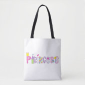 Tote Bag Princesse Alphabet de couleur vive (Devant)