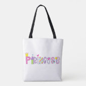 Tote Bag Princesse Alphabet de couleur vive (Dos)