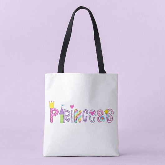 Tote Bag Princesse Alphabet de couleur vive