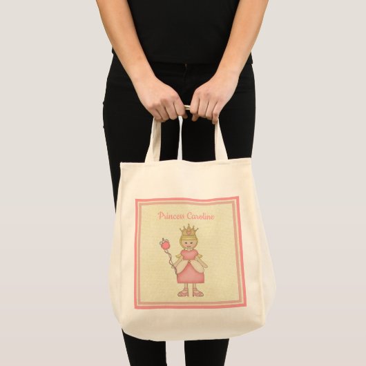 Tote Bag Princesse Blonde Whimsical En Rose Monogramme (Devant (produit))