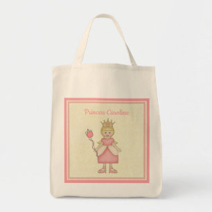 Tote Bag Princesse Blonde Whimsical En Rose Monogramme