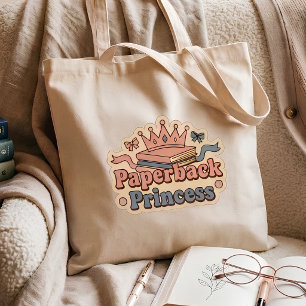 Tote Bag Princesse de poche - amatrice de livres en lecture