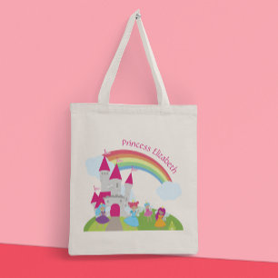 Tote Bag Princesse Fairy Little Girl avec arc en ciel et ch