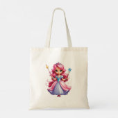 Tote Bag Princesse Rose Avec Baguette Magique Et Tiara (Dos)