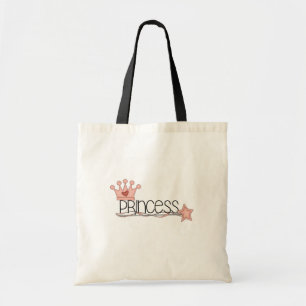 Tote Bag Princesse rose de couronne et de baguette magique