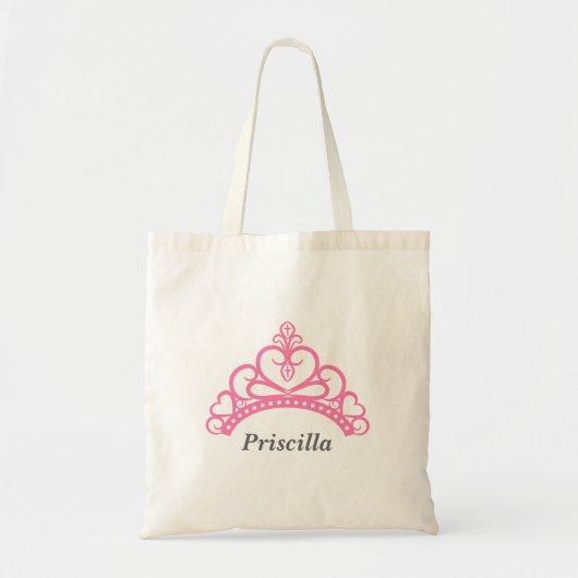 Tote Bag Princesse rose élégante Tiara, couronne pour des (Devant)