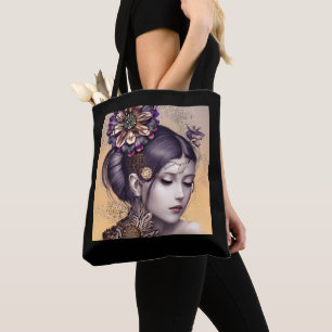 Tote Bag Princesse Steampunk avec une Fleur de Couleur Cuiv