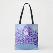 Tote Bag Princesse Vintage Couronne Bleu (Devant)