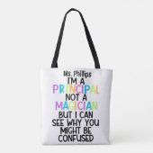 Tote Bag Principal drôle "Je suis un principal, pas un magi (Dos)