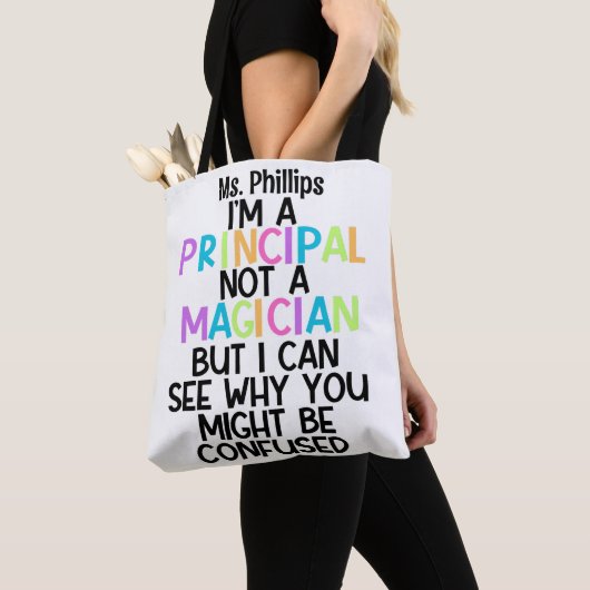 Tote Bag Principal drôle "Je suis un principal, pas un magi (De près)