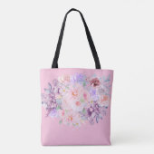 Tote Bag Printemps en fleurs roses et lilas  (Dos)