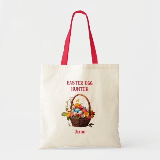 Tote Bag Printemps fleurit Chasse aux oeufs de Pâques (Devant)