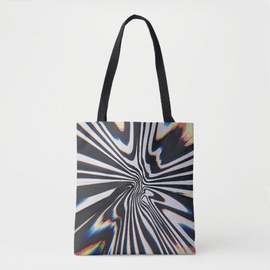 Tote Bag Prisme de lignes déformées Glitch (Devant)