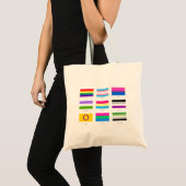 Tote Bag Prix LGBTQIA 9 x FLAGS Rainbow Awareness Chic C (Devant (produit))