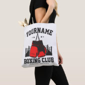 Tote Bag Pro Boxer AJOUTER NOM Gants rouges Boxer Ring Trai (De près)