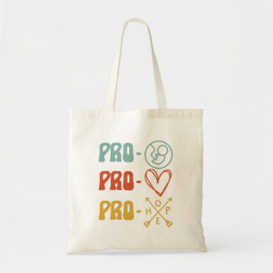 Tote Bag Pro-Life Pro-Love Pro-Hope Vintage