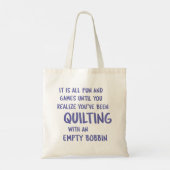 Tote Bag Problèmes de courtepointe amusants Citation pour c (Dos)