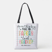Tote Bag Prof amusant en mode correction (Dos)