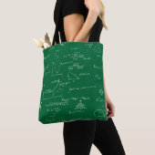 Tote Bag Prof de maths vert Équations de mathématiques Algè (De près)