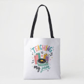 Tote Bag Prof Enseignement Rétro Est Mon Jam Disque Vinyle (Devant)