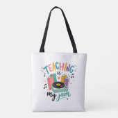 Tote Bag Prof Enseignement Rétro Est Mon Jam Disque Vinyle (Dos)