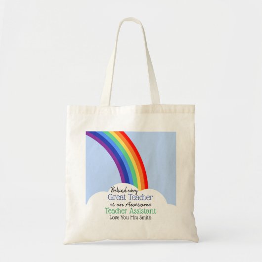 Tote Bag Professeur assistant mode cadeau arc-en-ciel (Devant)