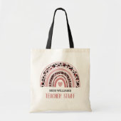 Tote Bag Professeur Boho Arc-en-ciel Empreinte de léopard r (Devant)