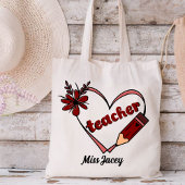 Tote Bag Professeur de coeur personnalisé Saint Valentin