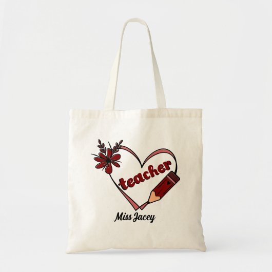 Tote Bag Professeur de coeur personnalisé Saint Valentin (Devant)