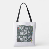 Tote Bag Professeur de mathématiques amusantes - Cher Maths (Dos)