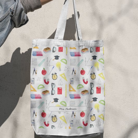 Tote Bag Professeur de mathématiques Personnalisé Coloré