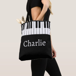 Tote Bag Professeur de Musique Piano Clavier Sombre