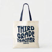 Tote Bag Professeur de Troisième | Conception de texte bleu (Devant)