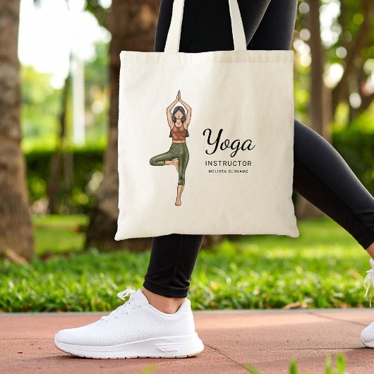 Tote Bag Professeur de yoga posture de l'arbre Vrikshasana 