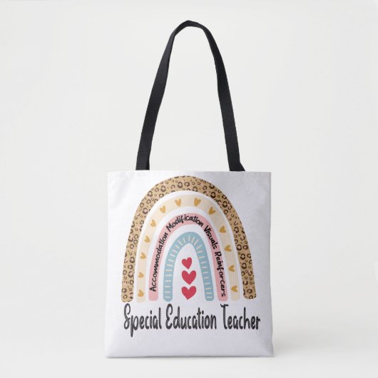 Tote Bag Professeur d'éducation spéciale Rainbow Leopard - (Devant)