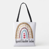 Tote Bag Professeur d'éducation spéciale Rainbow Leopard - (Dos)