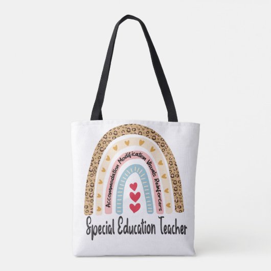Tote Bag Professeur d'éducation spéciale Rainbow Leopard -  (Dos)