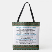 Tote Bag PROFESSEUR EXCEPTIONNEL-VOIR LE DOS-Engagement de (Devant)