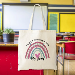 Tote Bag professeur merci de m'avoir fait me retirer arc-en